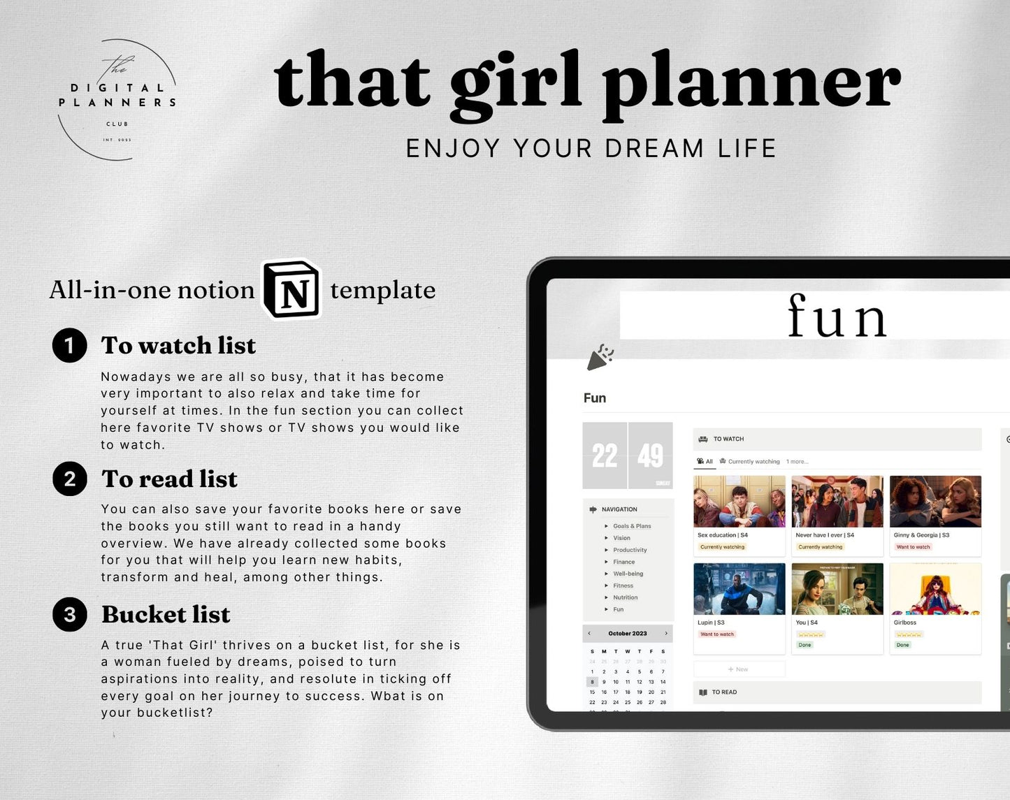 That Girl Planner | Notion Dashboard