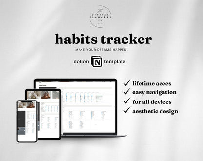 Digital habit tracker | Notion template | Notion planner | Habit Tracker Notion