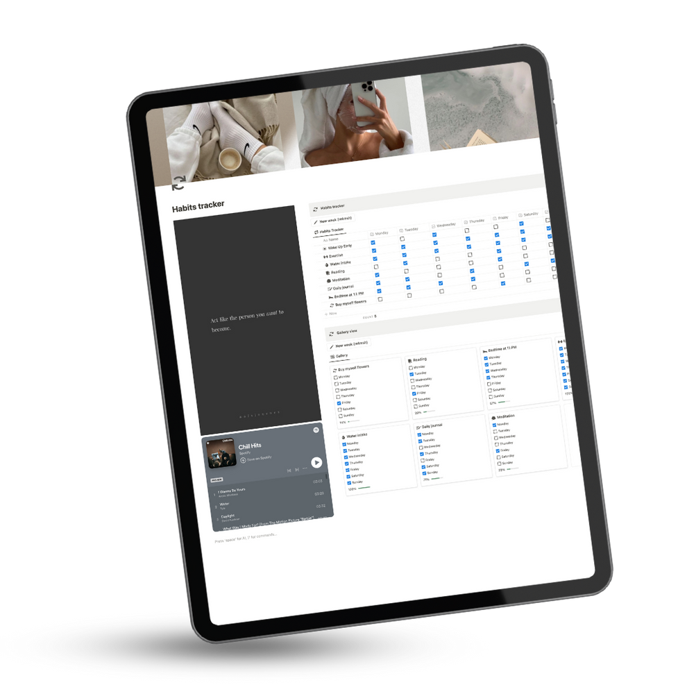 Curated visual reference: Gallery Detail: Digital Habit Tracker Notion Template Notion Planner