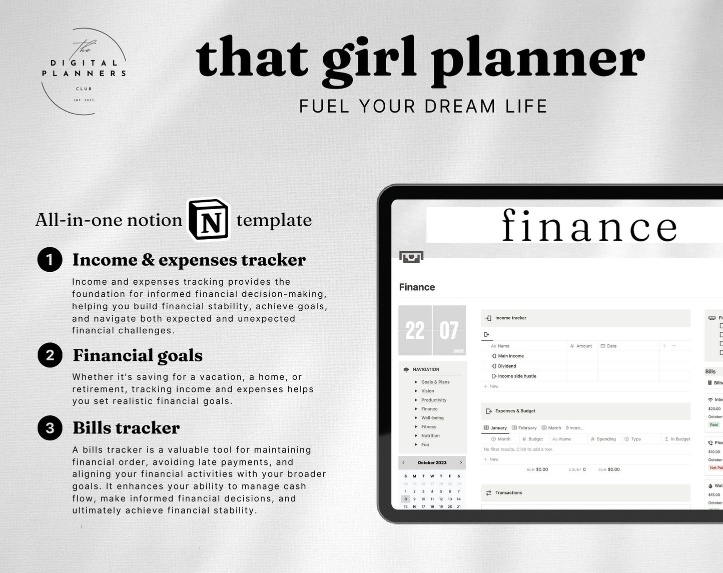 That Girl Planner | Notion Dashboard