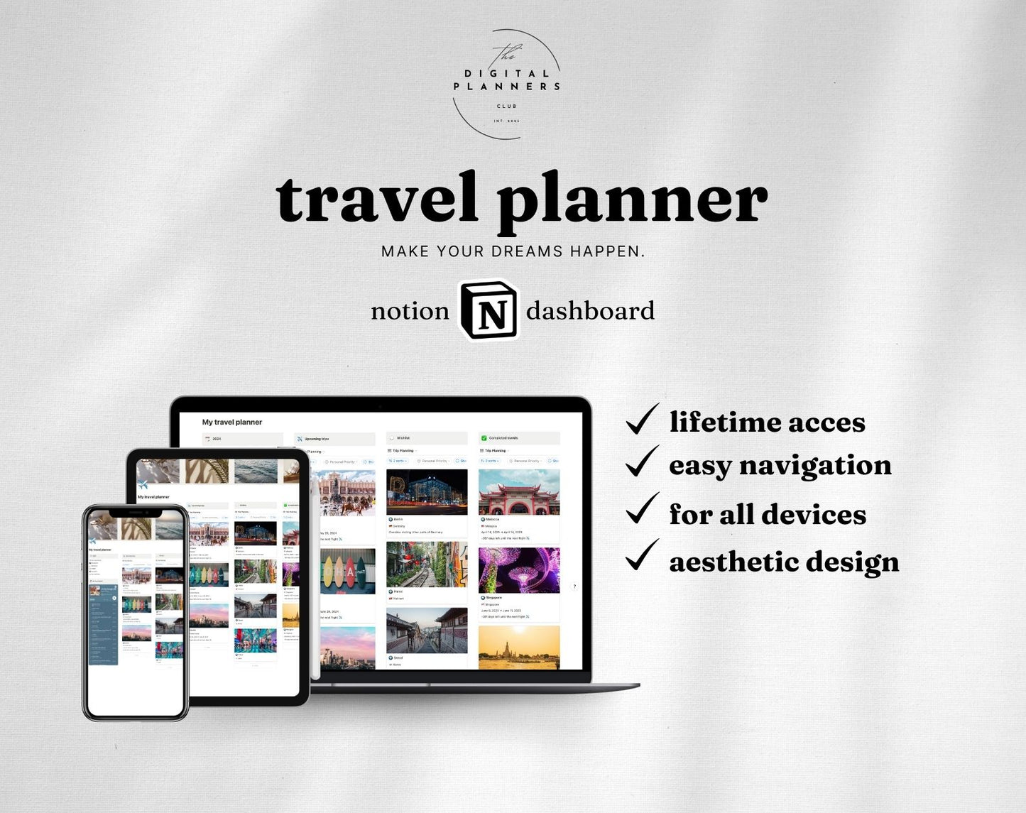 Travel planner Notion Template