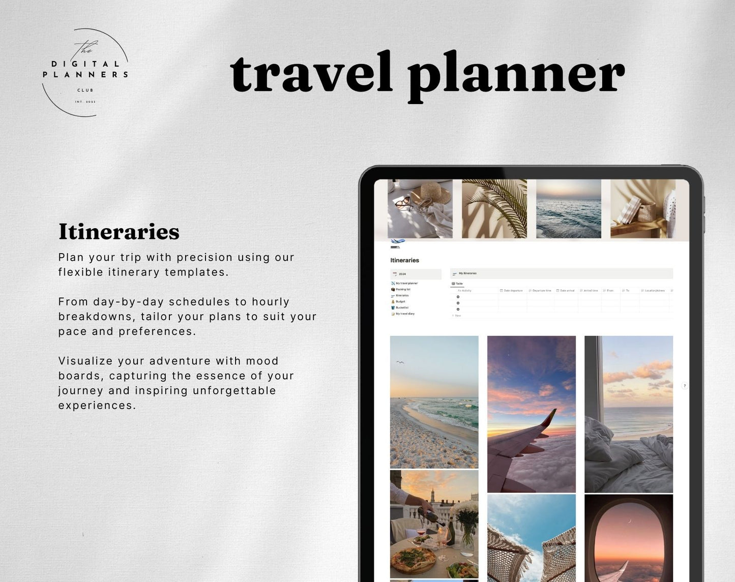 Travel planner Notion Template