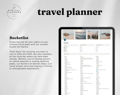 Travel planner Notion Template