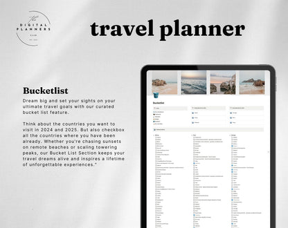 Travel planner Notion Templates