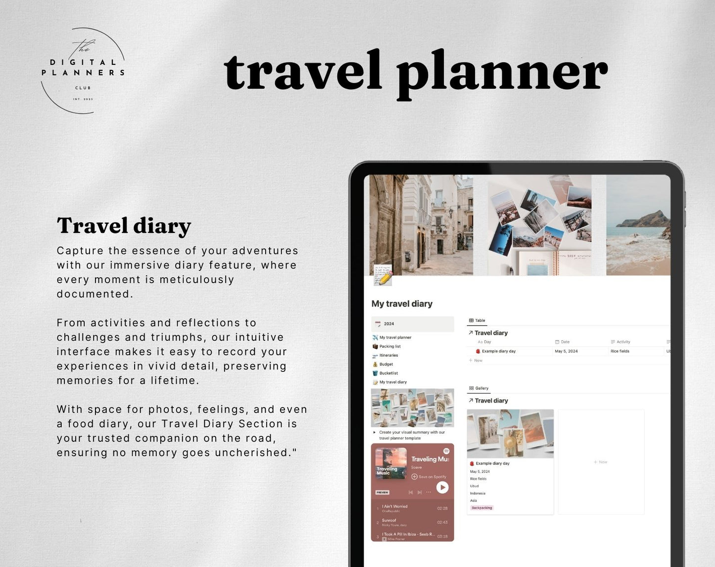 Travel planner Notion Template